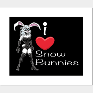 I Heart Snow Bunnies Posters and Art